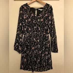 NWT Collective Concepts by Stitch Fix Floral Crochet Trim Detail Dress Blk XXL